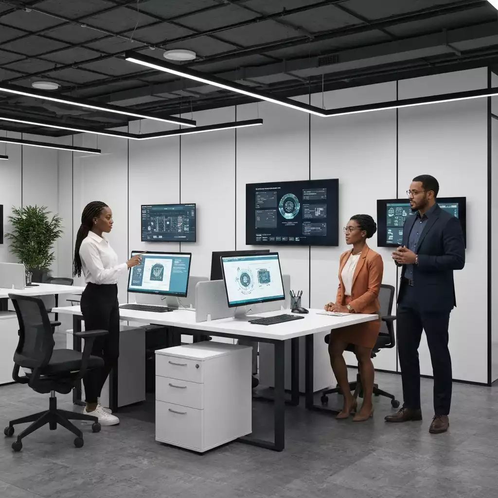 Mitarbeiter in Cybersecurity-Schulung