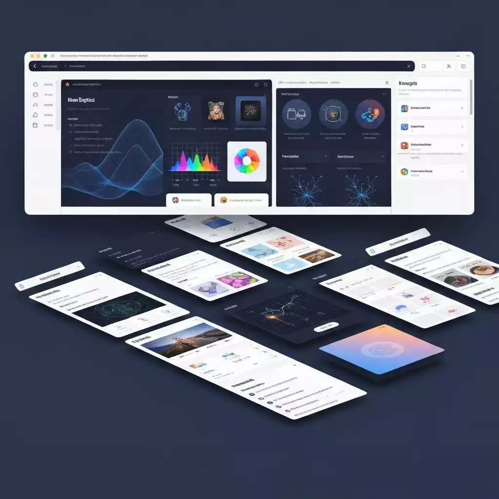 A digital workspace with various learning tools and resources