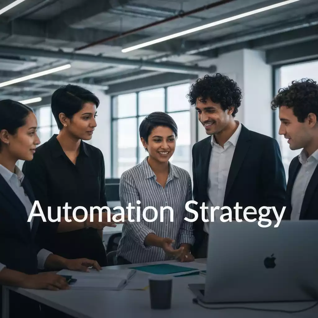 Business team discussing automation strategy