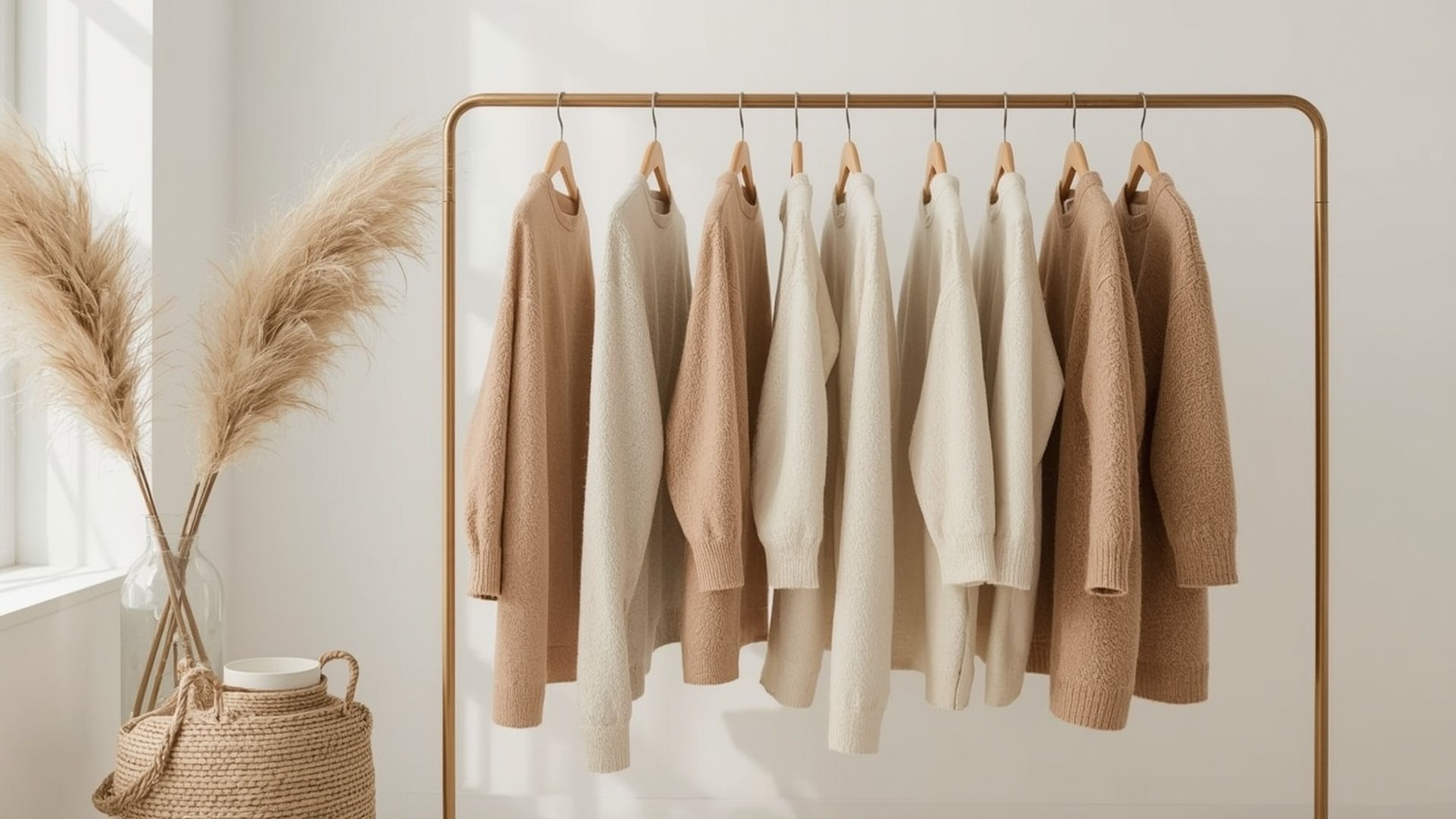 Quiet Luxury Trend 2025 – Kleiderstange mit Kaschmirpullovern